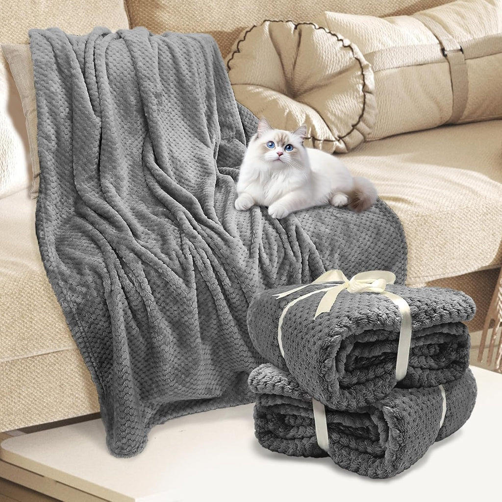 12 Pack Fleece Throw Blankets 50x60 in - Oeko-Tex Certified 100%, 270 GSM Ultra Soft Plush Flannel for Bed, Couch and