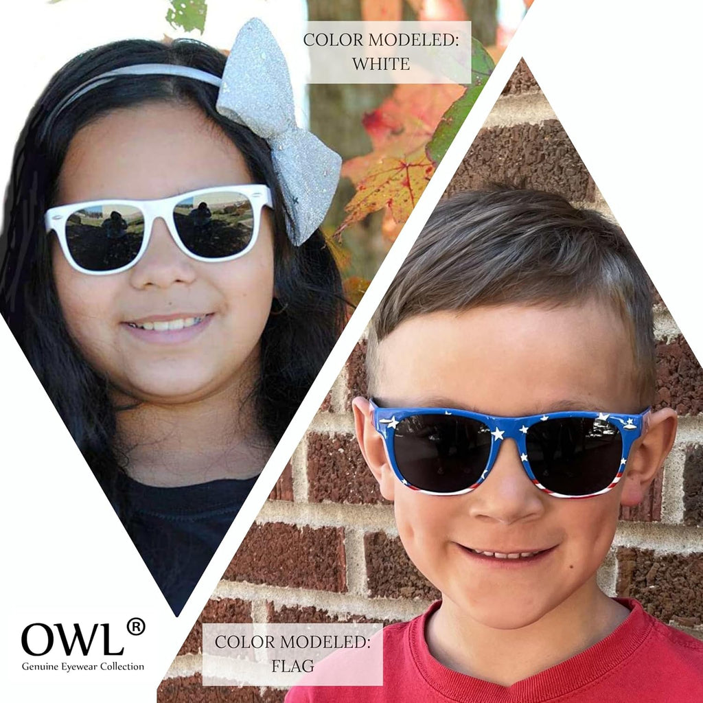 Kids Polarized Sunglasses - UV Protected, Anti-Glare Rectangle Sunglasses for Toddlers, Boys & Girls