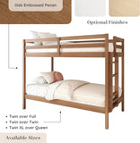 Bear Twin Over Twin Bunk Bed, Sturdy Bunk Bed Frame for Kids, Plywood Bunk with Ladder, Guardrail, and Slats