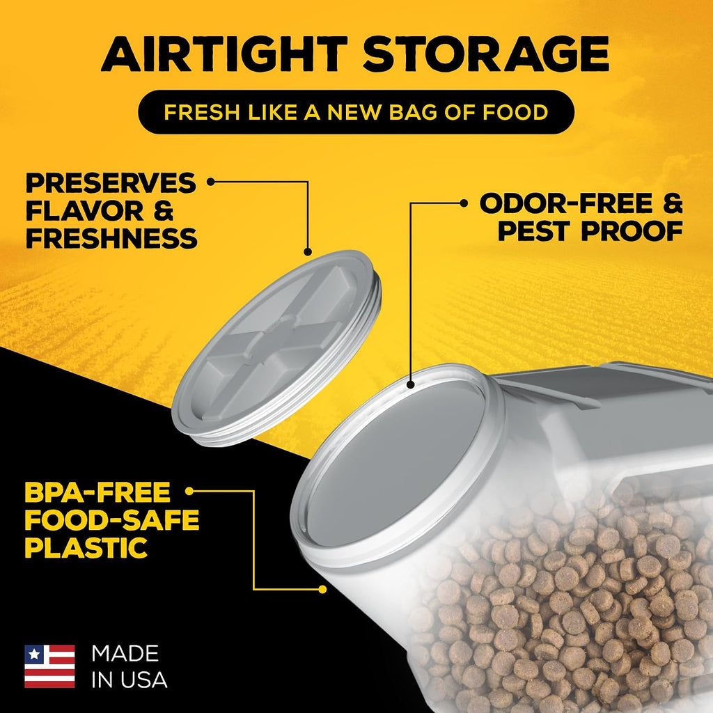 Vittles Vault Airtight Pet Food Storage Container + Scoop, Fits Up to 35lbs