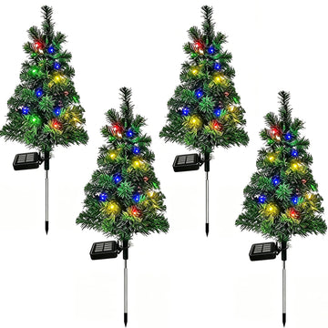 35 inch Solar Christmas Trees Garden Stake Lights with 20 led Lights Waterproof Solar Outdoor Christmas Tree