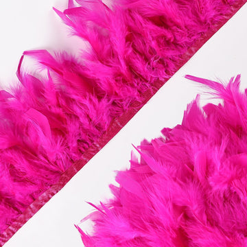 Pink Turkey Feathers Trim Fringe 4Yard 4-6inch for Party Clothing DIY Sewing Craft Wedding Dress Decoration
