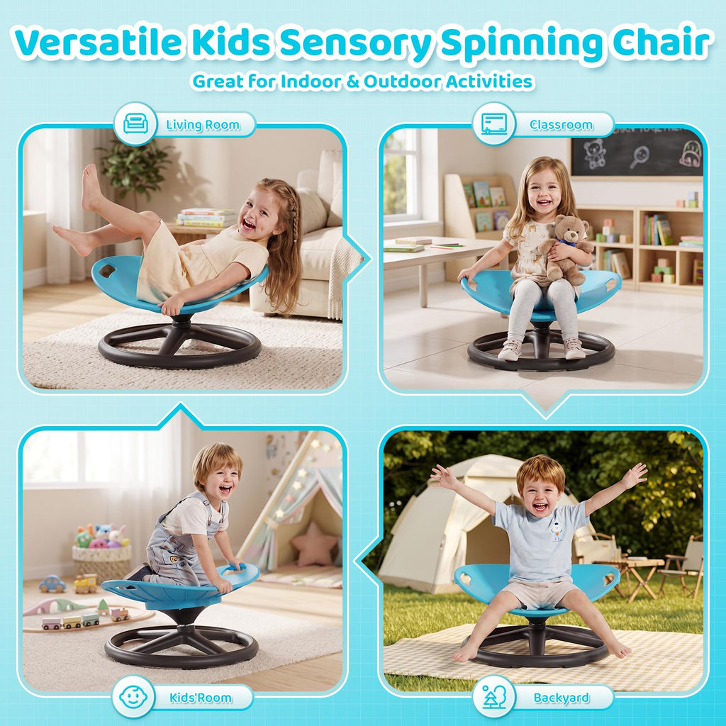 Spinning Chair for Autistic Kids Ages 3-8 Autism Sensory Toy, Blue Oval