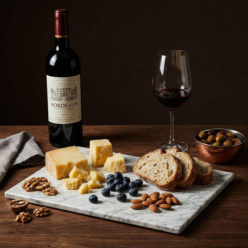 8 x 12 Inches Marble Cutting Board, Stone Cutting Board with Non-Slip Feet Countertop, Rectangular Serving Slab