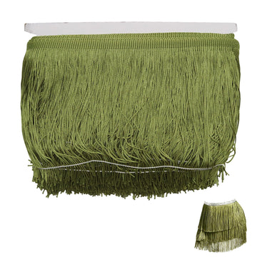 Green Chainette Fringe Trim, 11 Yards x 6 Inch Tassel Sewing Trim