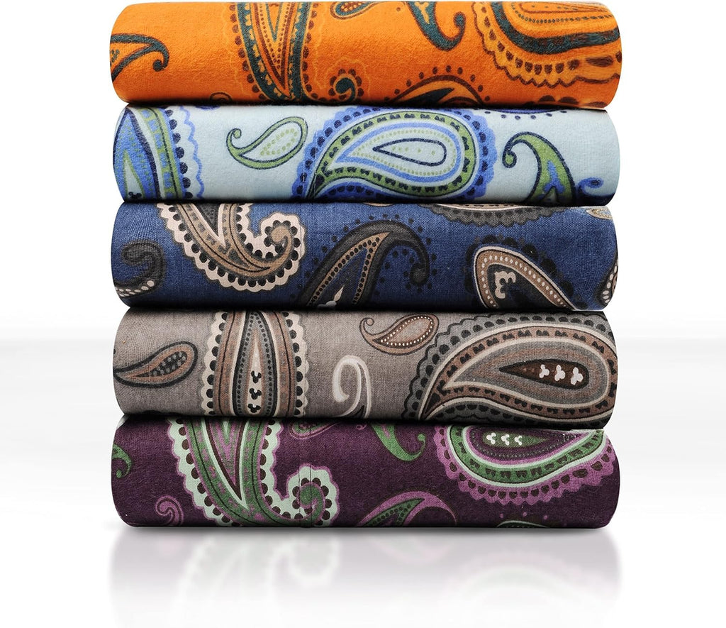 Flannel Brushed Cotton Paisley Bed Sheet Set, Warm Bedding, Bohemian Floral Sheets, Bedroom Decor, 1 Flat Sheet, 1