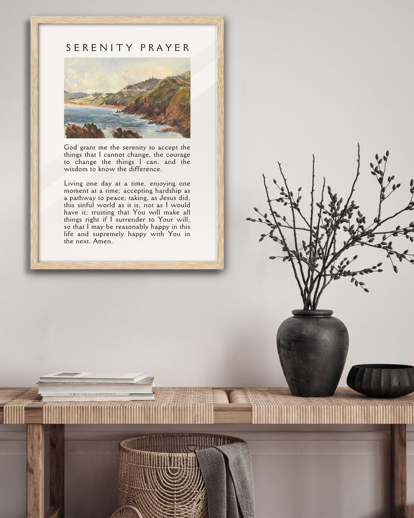 16x20 in Serenity Prayer Mountain Framed Christian Wall Art