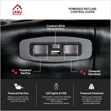 ANJ Power Home Theater Seating, PU Leather Electric Recliner Chair with Powered Headrest