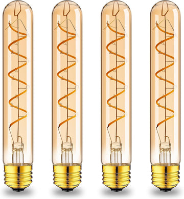 E26 Long Ediosn LED Bulb,Amber Light Bulbs 40 Watt,Spiral Filament