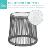 Best Choice Products 3-Piece Patio Conversation Bistro Set, Outdoor All-Weather Wicker Furniture for Porch