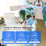 46IN Ceiling Fan with Lights and Remote/APP - Flush Mount Low Profile Ceiling Fan Light with 3CCT Dimmable, 6 Speeds Reversible, Modern Fan Light Fixture for Indoor, Covered Patios, Nickel A101-B0DKDY84QF