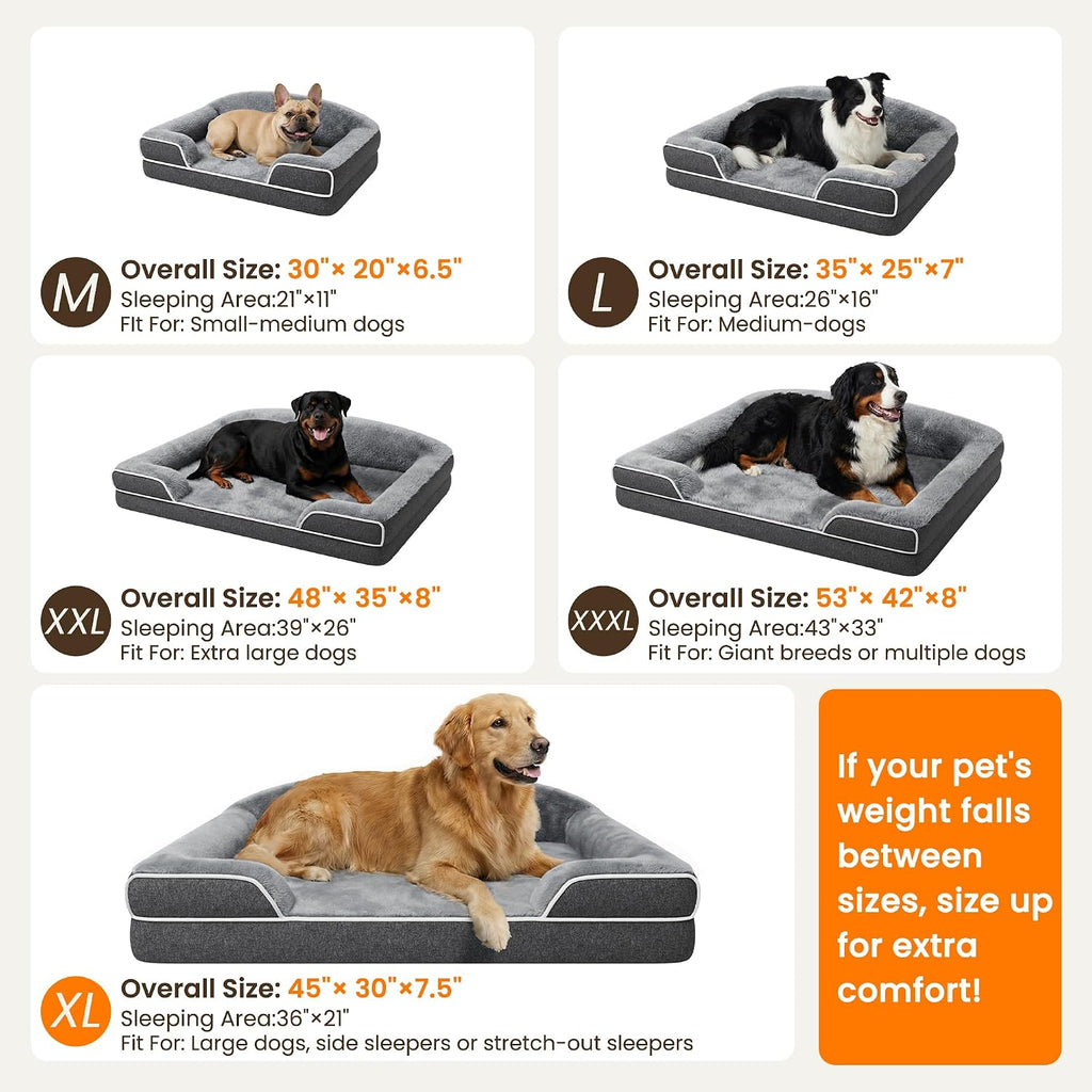 Orthopedic Dog Bed for Extra Large Dogs, XL Dog Couch Bed