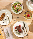 Ceramic Dinnerware Sets for 4, 12 Pieces Porcelain Lightweight Plates and Bowls Sets, Scratch Resistant Dish Set