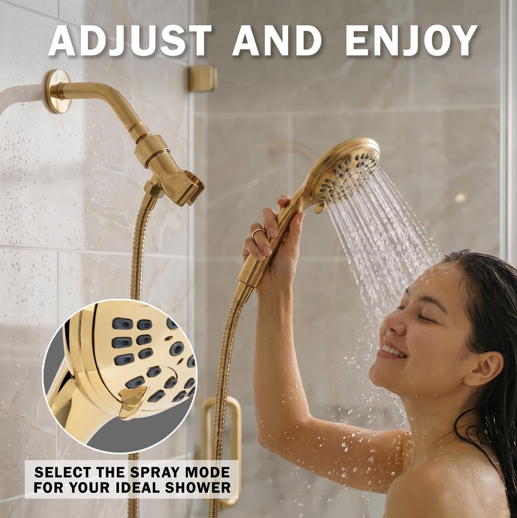 Luxury Handheld Shower Head - 1.8 GPM - Polished Brass