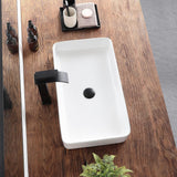 Bathroom Vessel Sink 24"x14" Rectangular White Porcelain Ceramic Bathroom Sink Modern Above Counter Art Basin