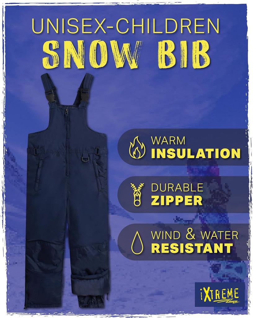 Boys and Girls Insulated Waterproof Snow Bib Kids Overalls