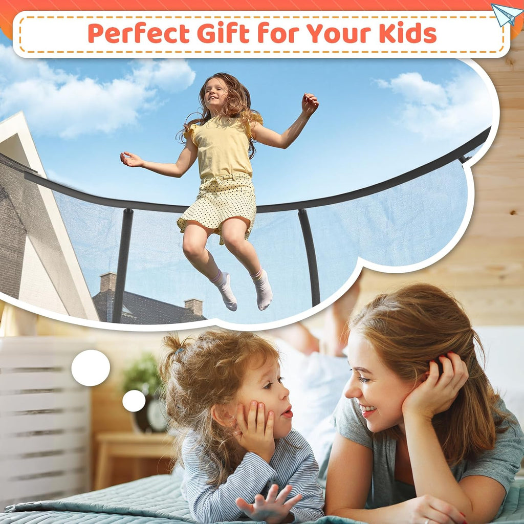 8FT 10FT 12FT 14FT 16FT Trampoline Outdoor for Kids & Adults | Pumpkin Trampolines with Safety Net, Ladder