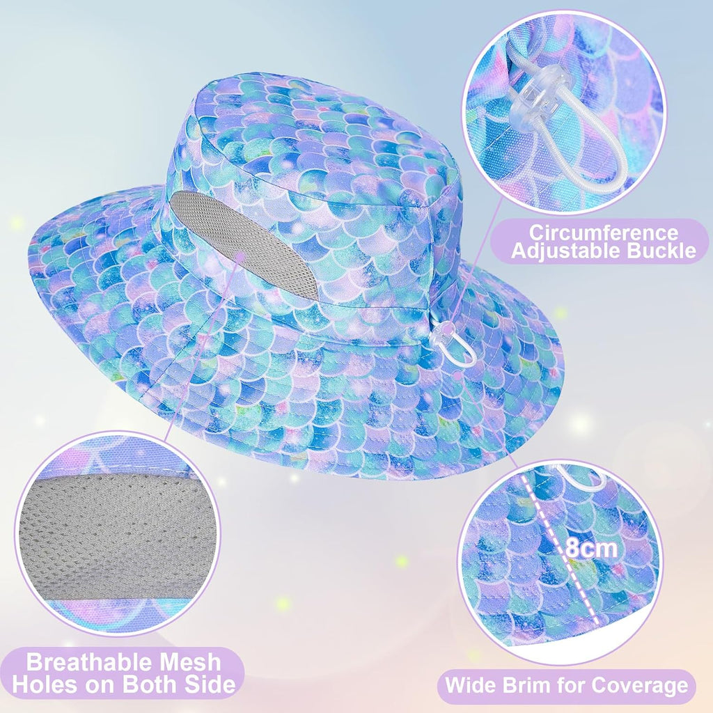 Kids Sun Hat, UPF 50+ Girls Beach Hat for Toddler Kids