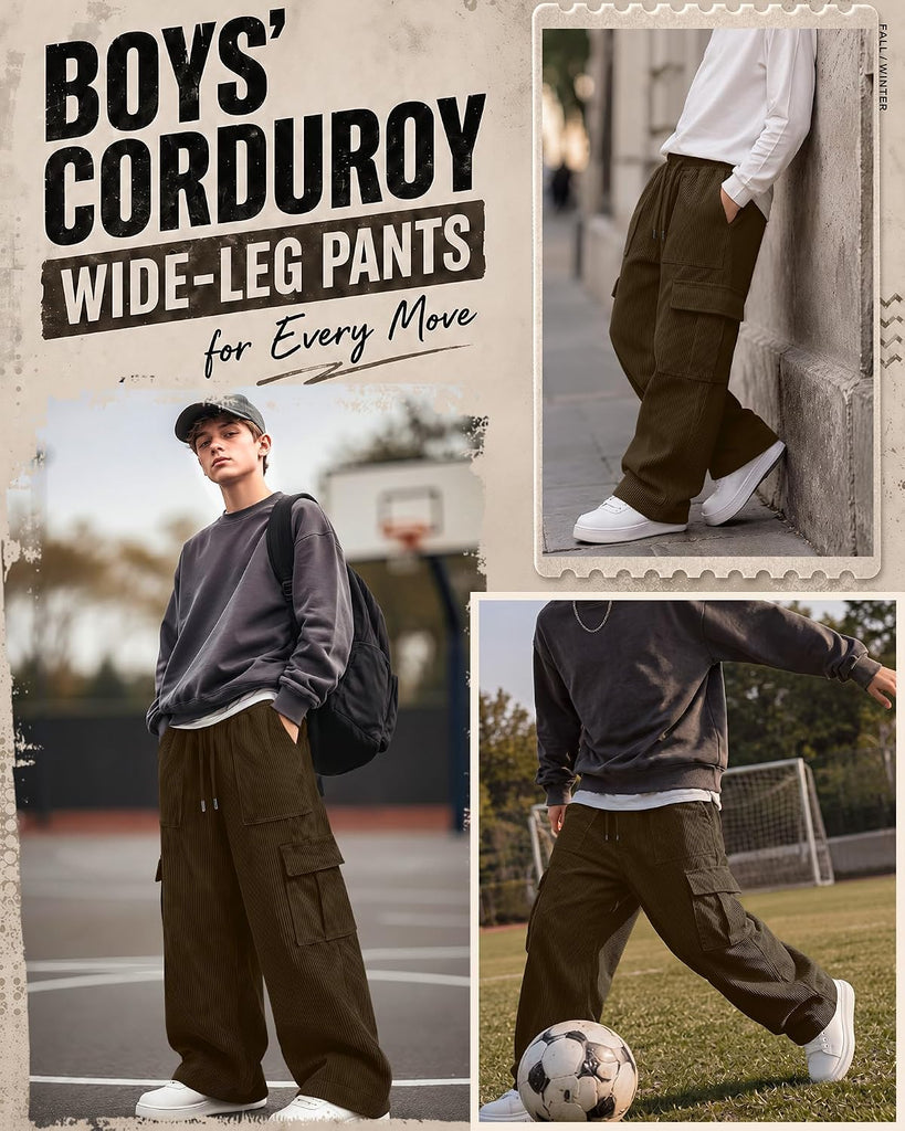 Boys Corduroy Cargo Pants