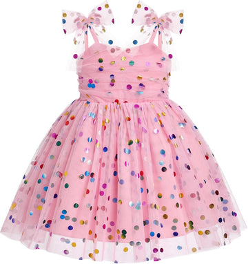Toddler Baby Girl Birthday Dress Floral Sequin Tulle Tutu Dresses for Pageant Party Cake Smash Photoshoot