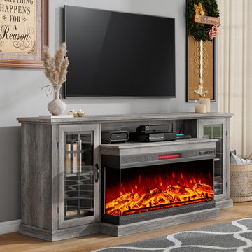 75" with 3-Sided Glass Electric Fireplace