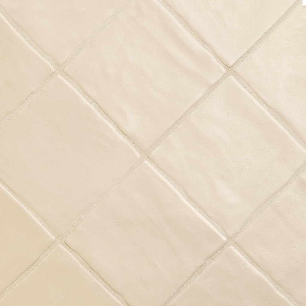 Rava 4 in. x 4 in. Shell Satin Zellige Look Ceramic Wall Tile