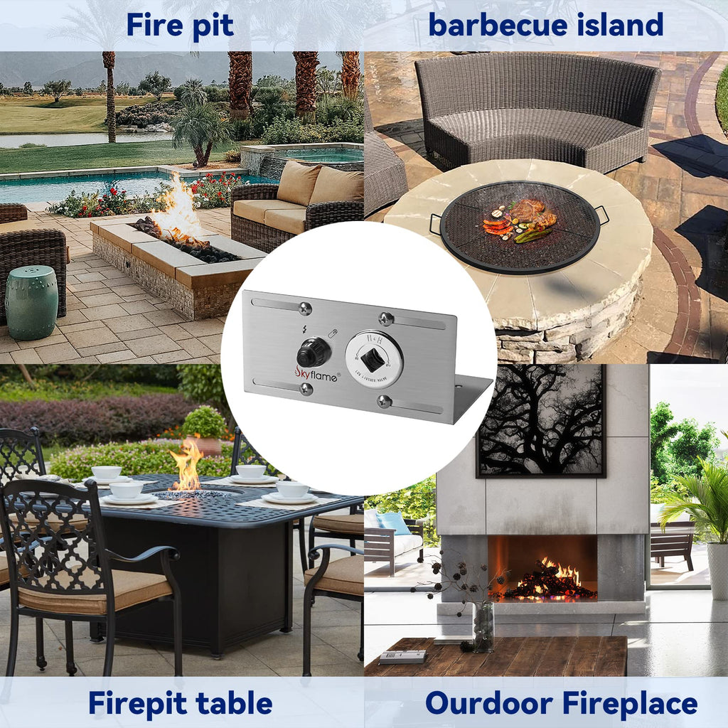 Stainless Steel Fire Pit Gas Burner Spark Ignition Kit