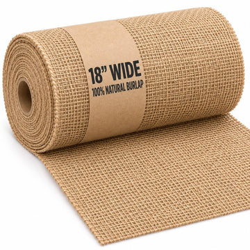 Designz 18" Wide Burlap Roll - 100% Natural Jute Fabric - 9 oz Upholstery-Grade - Biodegradable, Durable & Easy to