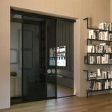 Glass Room Divider and Sliding Glass Closet Doors - Smoked Frosted Partition Wall - Clear, Smoked an