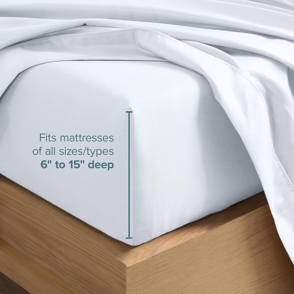 Queen Sheet Set - 1800 Ultra-Soft Microfiber Queen Bed Sheets - Double Brushed - Deep Pockets - Easy Fit - 4 Piece