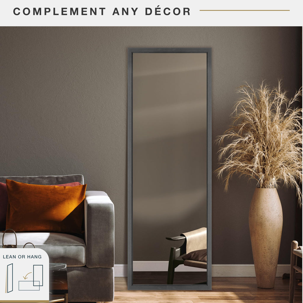 Mercer Leaner Mirror, 23x66, Black