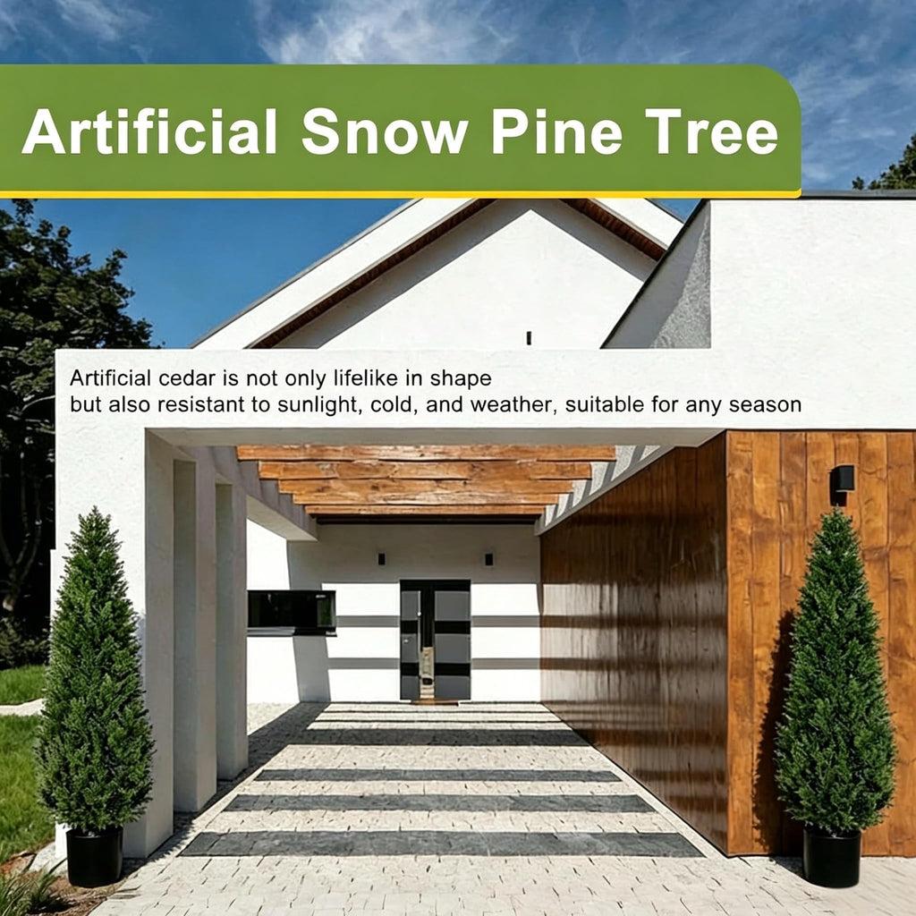 6FT Artificial Topiary Cedar Tree, 70 inchTall Artificial Trees for Outdoors, l Realistic Fake Plants Front Porch