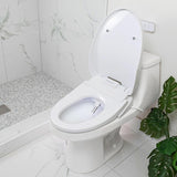 Elongated Electric Smart Bidet Toilet Seat with Auto Open and Close Lid, Unlimited Heated Water, Warm Air Dryer, Remote Control, Self-Cleaning Nozzle