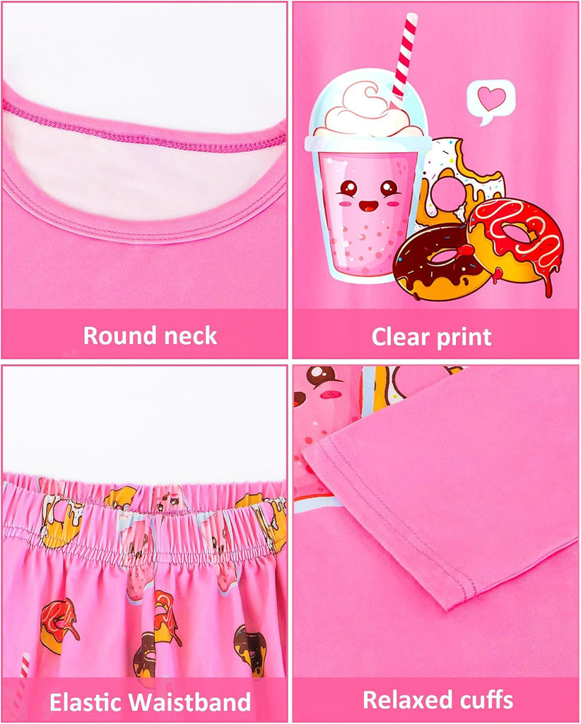 Girls Pajamas Long Sleeve Pants 2PCS Pajama Sets Pjs Sleepwear Lounge for Tween Teen Kids