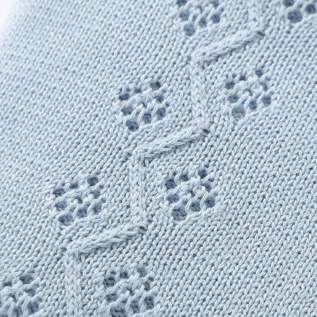 Cotton Knit Baby Blankets Neutral Cozy Crochet Receiving Crib 30x40