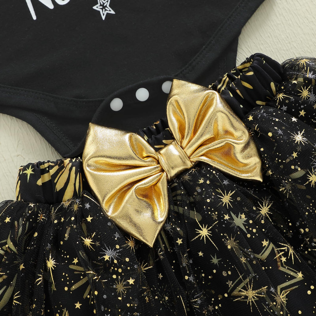 My First New Years Baby Girl Outfit Newborn 1st Letter Romper Fireworks Tulle Tutu Skirt Girl Baby Dress