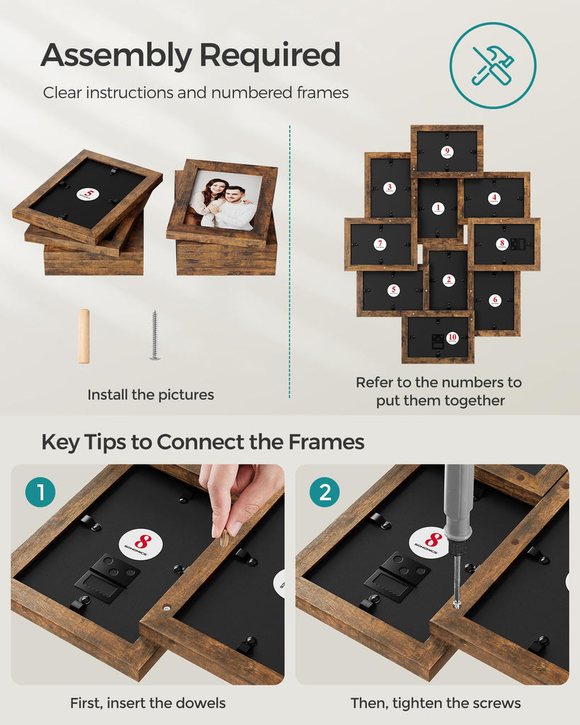 Collage Picture Frames for Wall Decor, 10-Pack 4x6, Glass Front