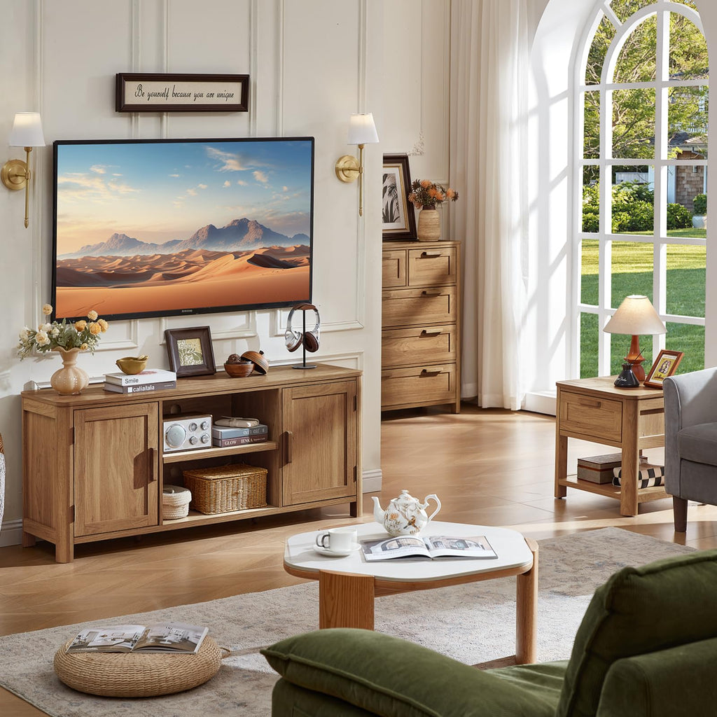 Farmhouse 55" Tv Stand Up for 65 in TV, Tv Consoles