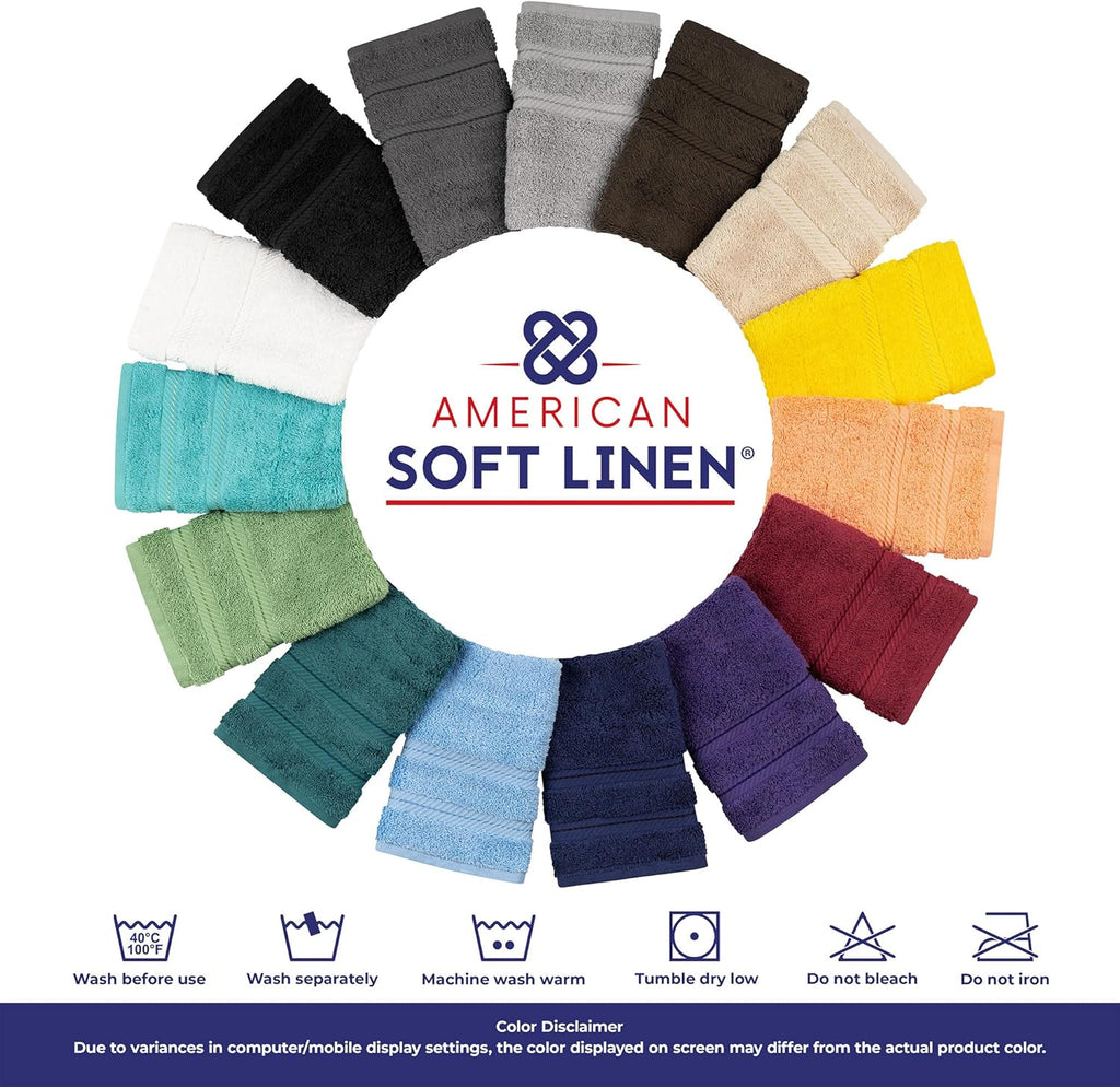 Soft Linen 100% Cotton Luxury Turkish Towels, 4 PC Bath Towel Set | Soft Absorbent Quick Dry OEKO Tex Standard 100