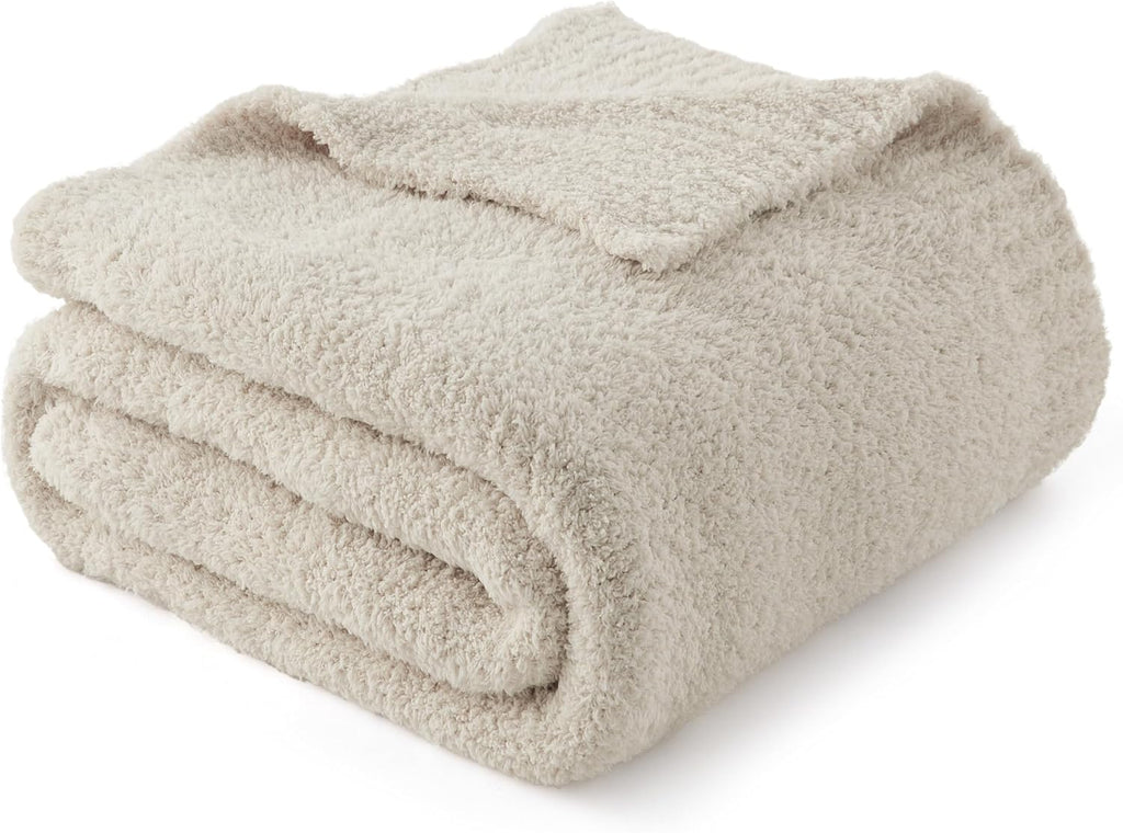 Beige Knit Throw Blanket, Cozy, Fuzzy Knitted Blankets Dupes, Breathable Warm Fluffy Lightweight Throws for Chair