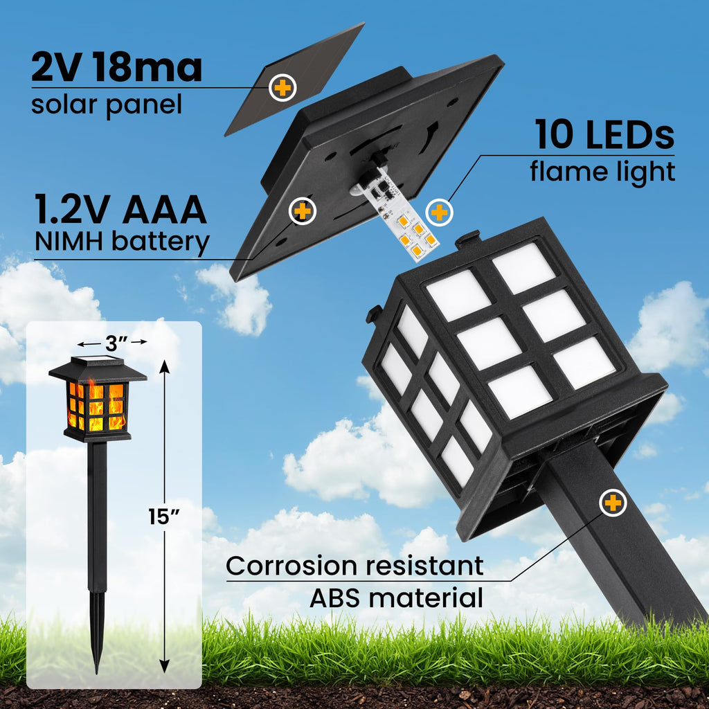 Solar Lights Outdoor Waterproof 10 Pack, LED Garden Decor