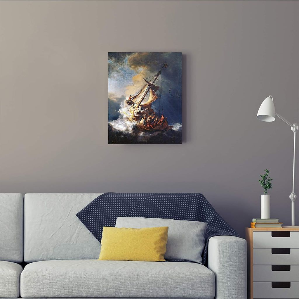 The Storm on the Sea of Galilee by Rembrandt van Rijn The World Classic Art Reproductions, Giclee Canvas Prints Wall