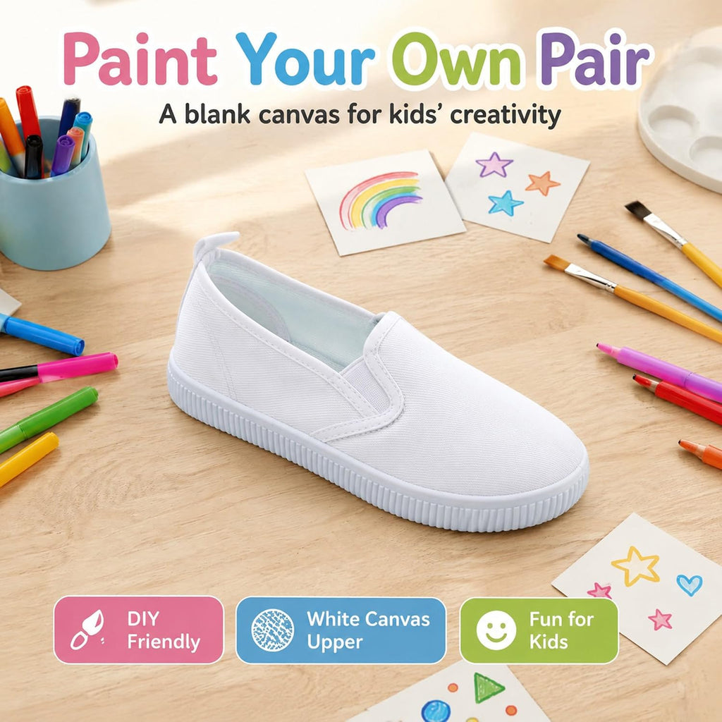 Girls White Shoes Canvas Comfortable Causal Sneakers