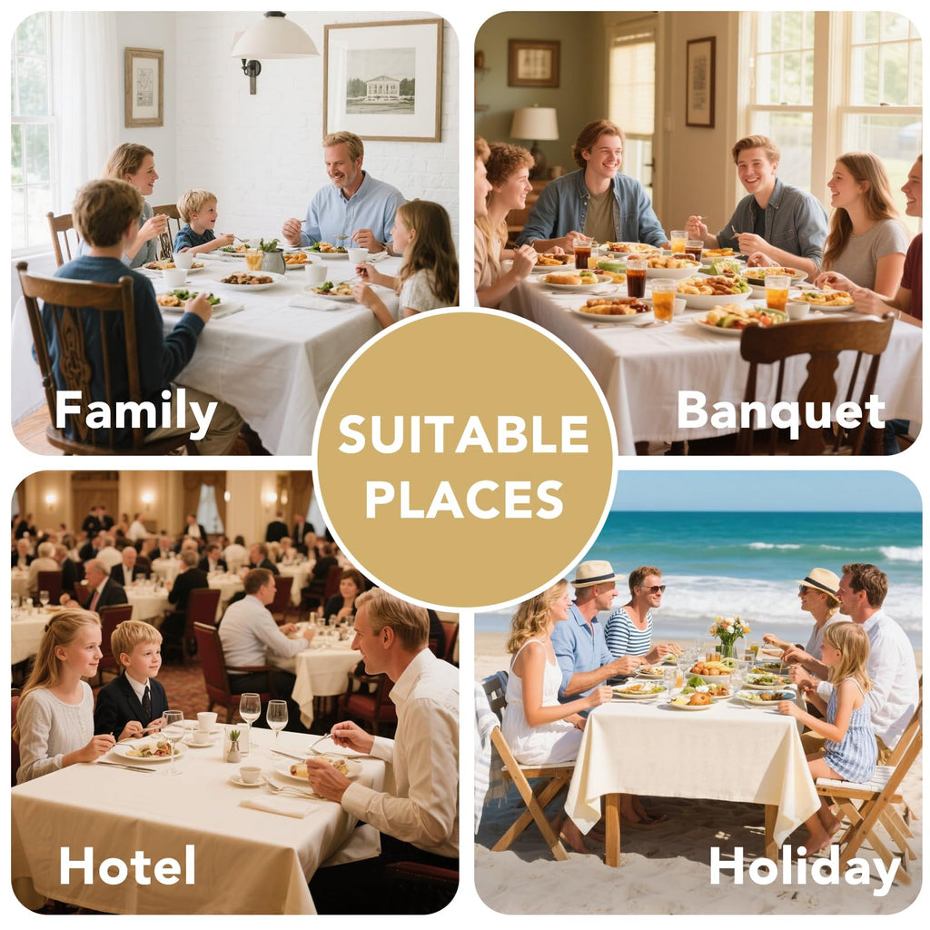 Linen Table Cloths Rectangle 60 x 84 Inch Premium Tablecloth Spill-Proof Waterproof Table Cover for Dining Buffet