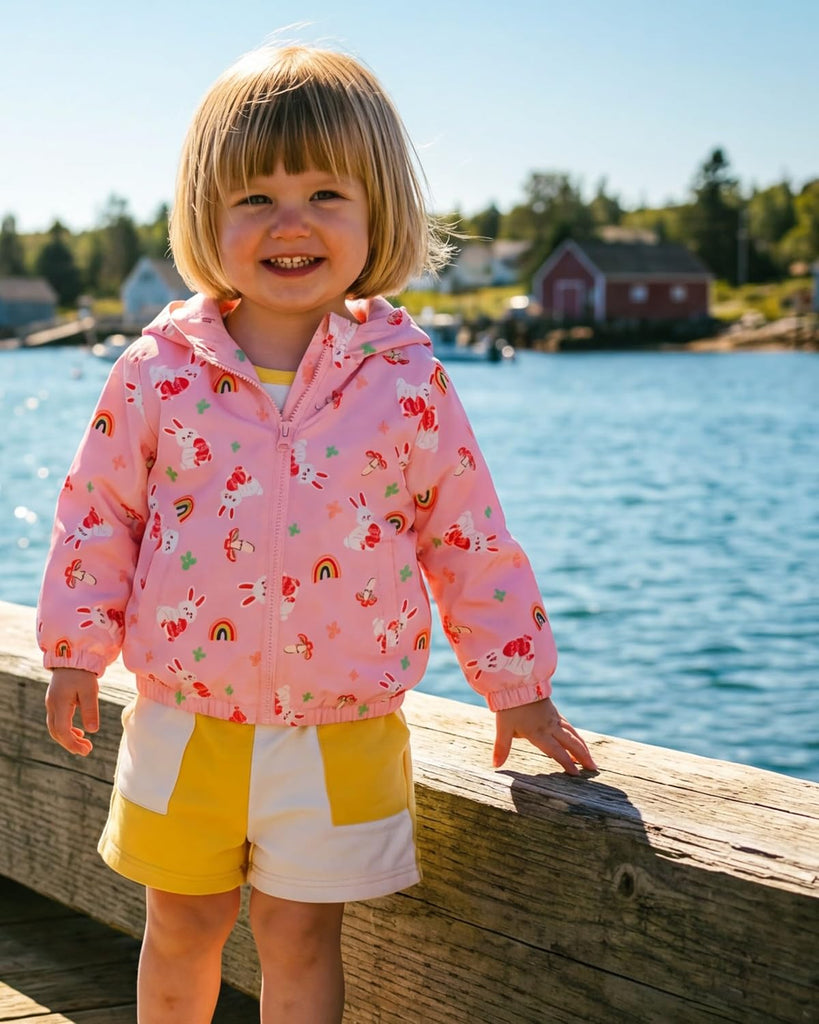 Toddler Girls' Water-Resistant Fleece Lined Transitional Jacket