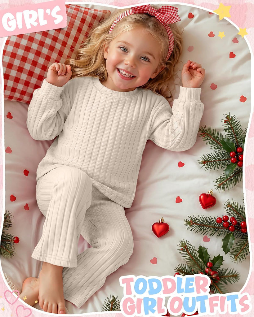 Toddler Girl Outfits Ribbed Fall Clothes