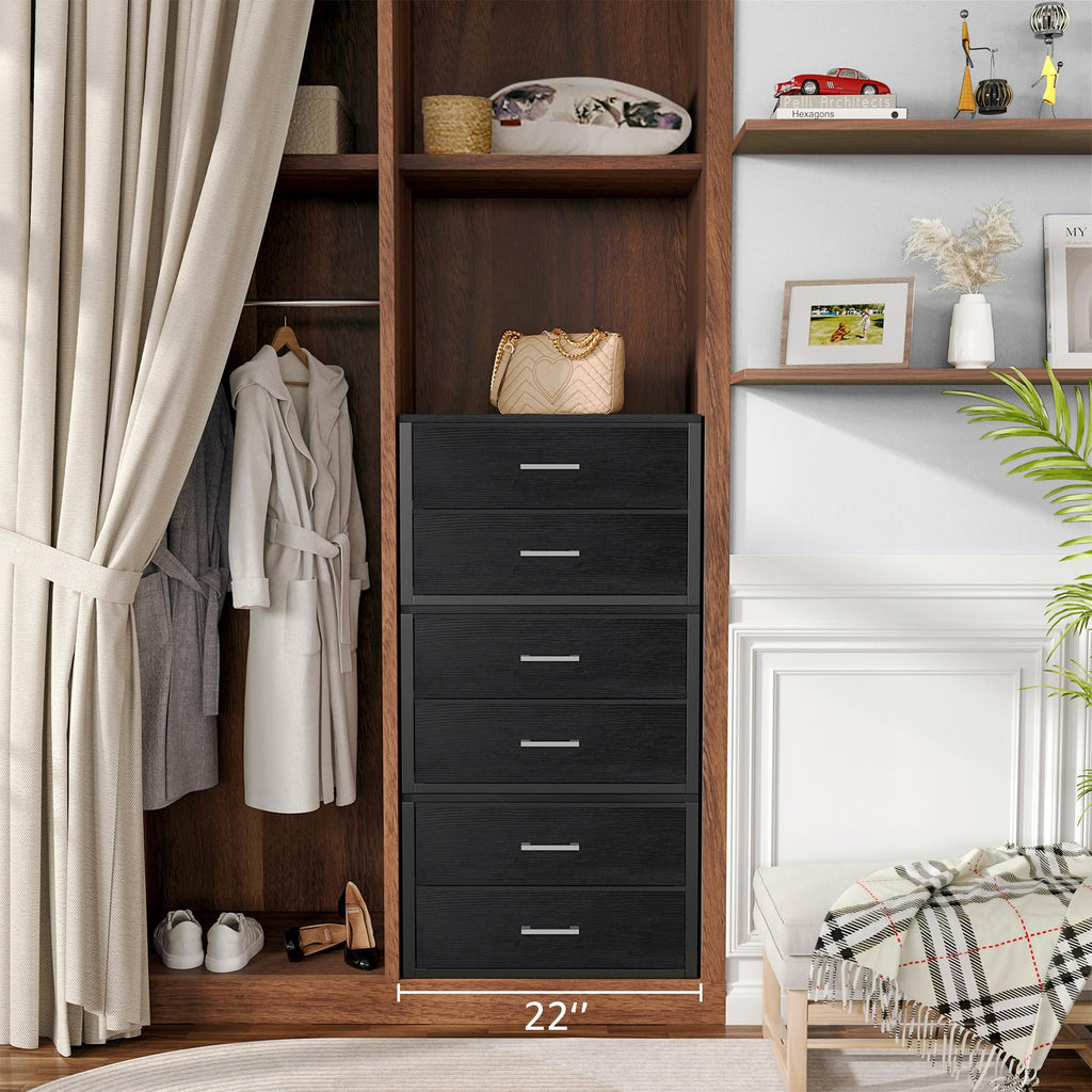 Stackable Storage Drawers Closet Organizers and Storage Fabric 2 Drawer Dresser Set of 2 Black Modern