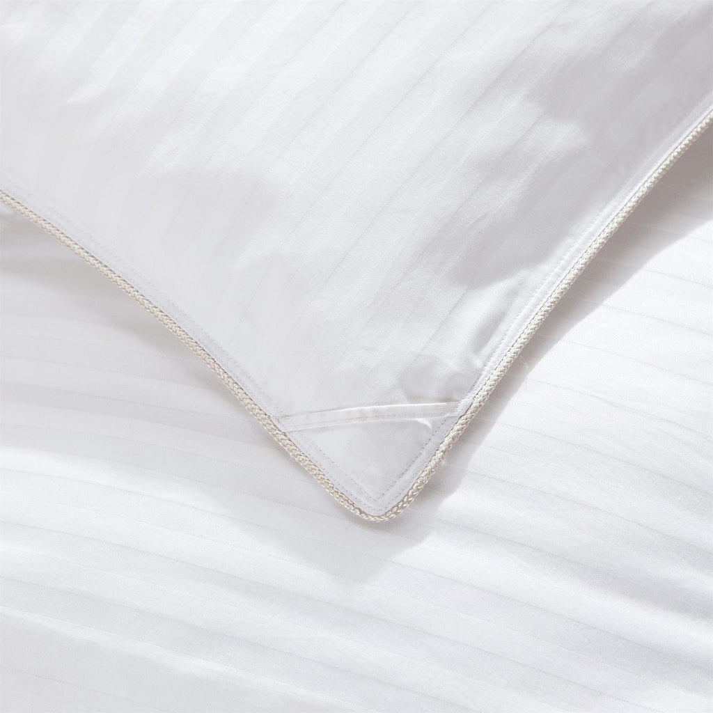 Full Size Siberian Goose Down Comforter, 100% Egyptian Cotton, White Stripe & 50Oz
