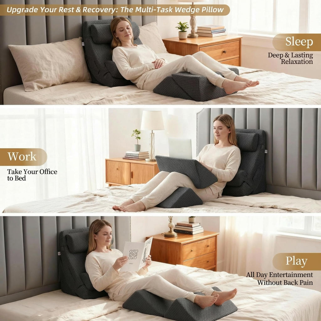 Wedge Pillow Set for After Surgery, Orthopedic Bed Wedge