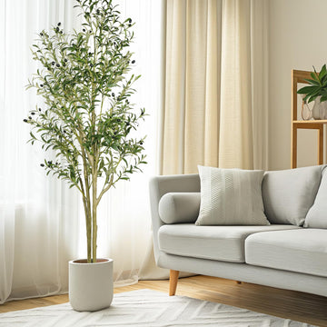 Artificial Olive Tree 5ft Tall Olive Trees Artificial Indoor Faux Olive Tree Indoor with Olive Branches and Black